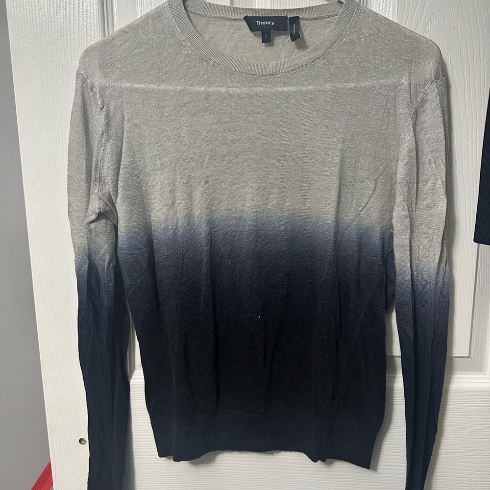 Theory Gray and Navy Ombre Sweater Size P